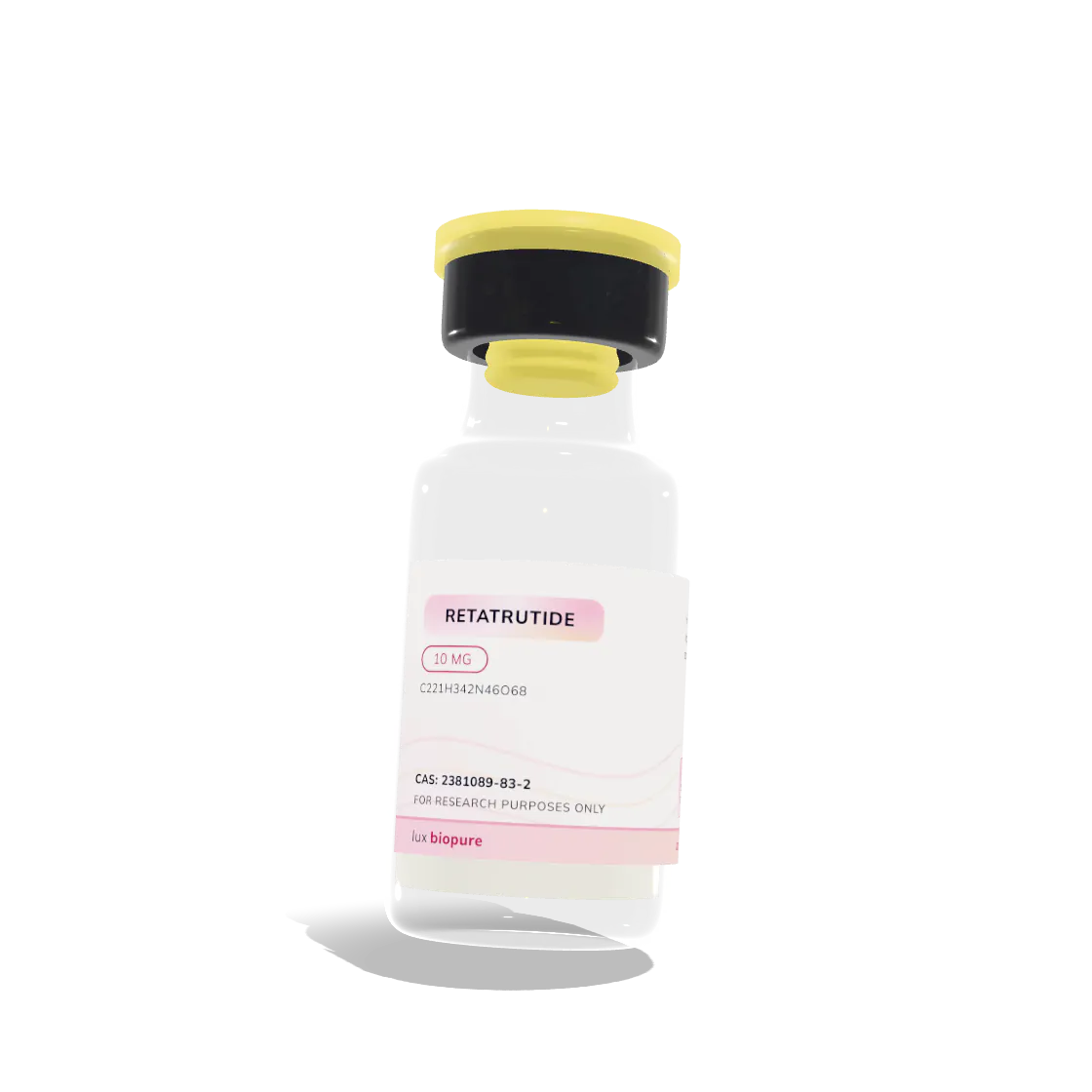 Retatrutide 10mg research peptide vial, Lux BioPure research supplies