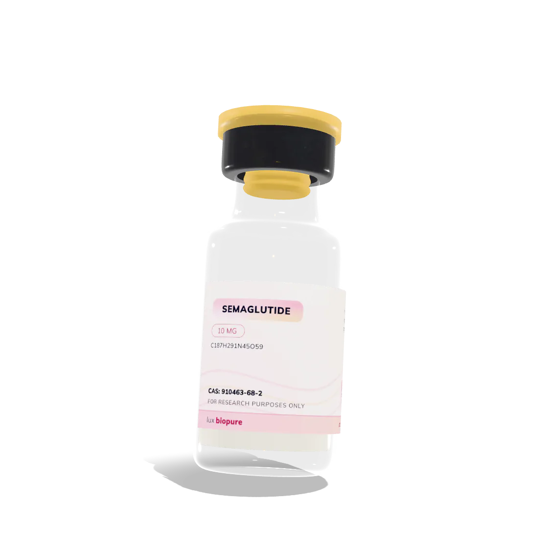 Semaglutide 10mg research peptide vial, Lux BioPure, Canada. For laboratory research use only.